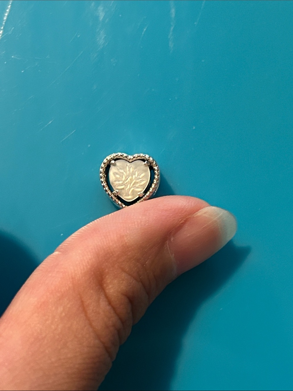 Pandora Sterling Silver Heart Mother-of-Pearl Family Tree Charm